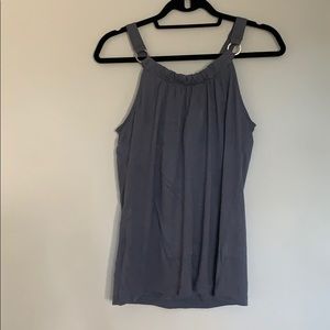 BANANA REPUBLIC grey fancy tank with silver hardware